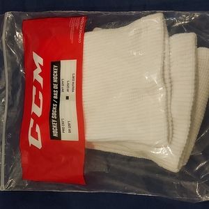 CCM White Hockey Socks